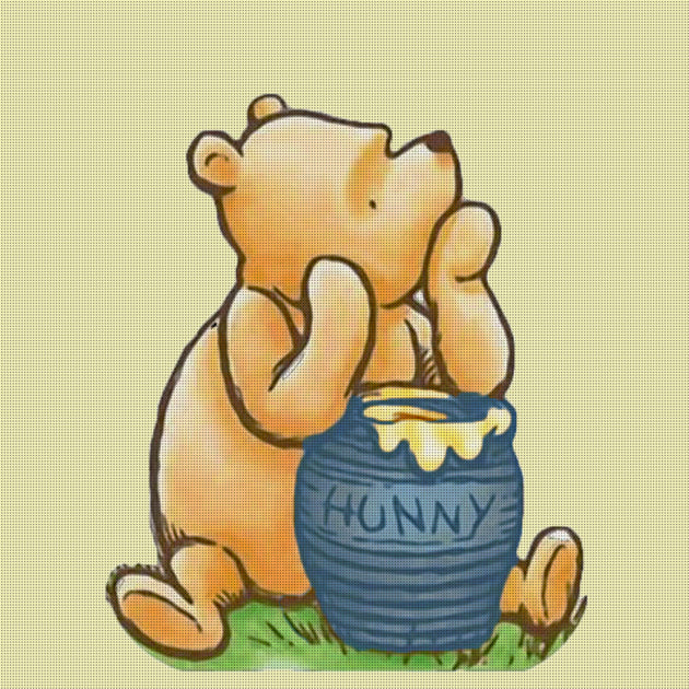 Winnie-The-Pooh with The Honey Pot Counted Cross Stitch Pattern