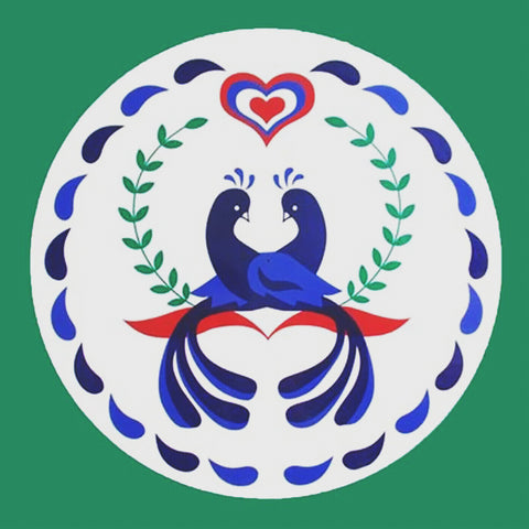 Lovebirds Hex Sign From Pennsylvania Dutch Folk Art Counted Cross Stitch Pattern