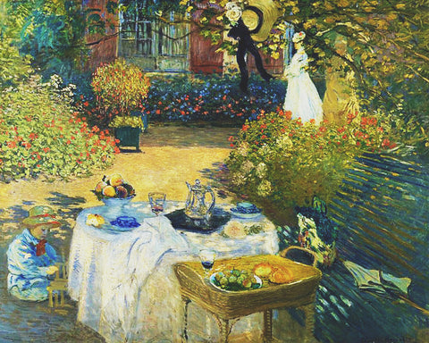 The Garden Luncheon inspired by Claude Monet's impressionist painting Counted Cross Stitch Pattern