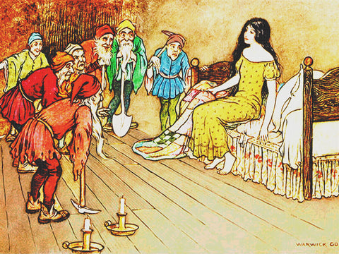Snow White Seven Dwarfs by Warwick Goble Counted Cross Stitch Chart Pattern