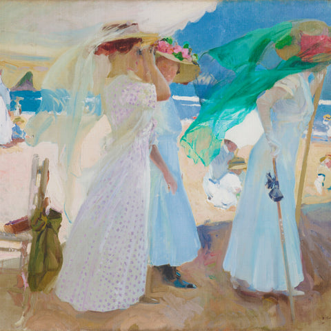 Under The Awning by Joaquin Sorolla y Bastida Counted Cross Stitch Pattern