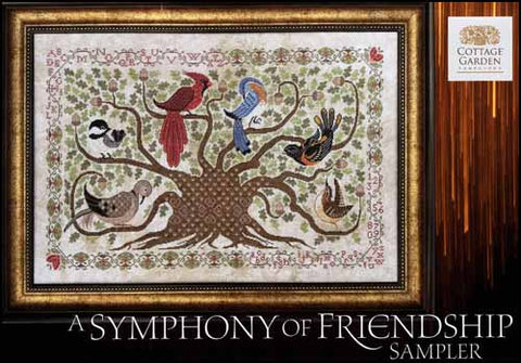 A Symphony of Friendship Sampler by Cottage Garden Samplings Counted Cross Stitch Pattern