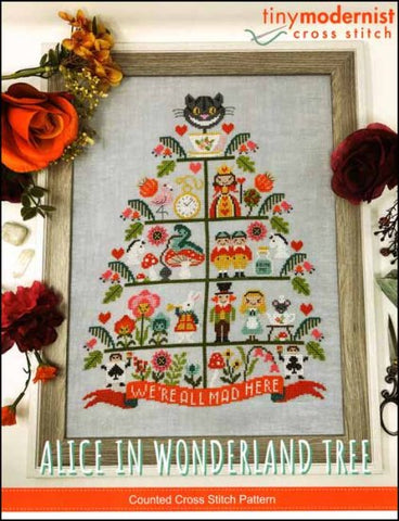 Alice in Wonderland Tree By The Tiny Modernist Counted Cross Stitch Pattern