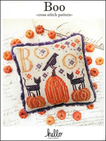 BOO Halloween by Hello by Liz Mathews Counted Cross Stitch Pattern