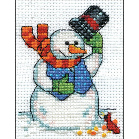 Snowman With a Cardinal by Design Works Counted Cross Stitch Kit 2