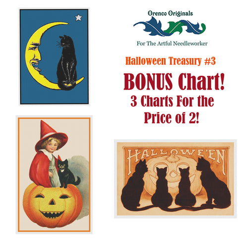 Halloween Deluxe Treasury # 3 -Three Counted Cross Stitch Patterns