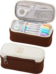 ESSENTIAL BIG ORGANIZER CASE By Dugio-2 Tone Brown and White