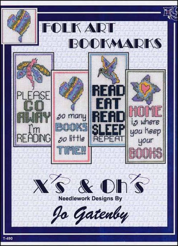 Folk Art Bookmarks By X's & Oh's  Counted Cross Stitch Pattern