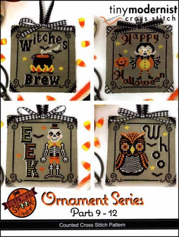 Halloween Spooktacular Ornament Series Parts 9-12 By The Tiny Modernist Counted Cross Stitch Pattern
