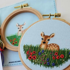 Wildflower Fawn Beginner Needlepoint Kit By Jessica Long Embroidery