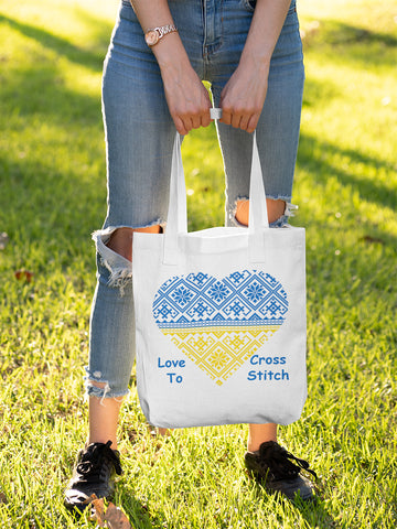 Cross stitch tote bag deals