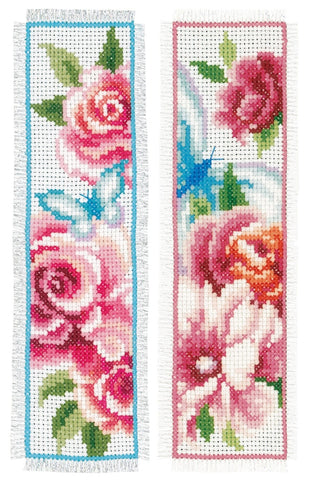 Flowers and Butterflies -Vervaco Bookmarks Counted Cross Stitch Kit 2.5