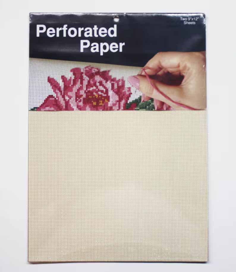PERFORATED PAPER-Cream- Two 9"x11" Sheets-14 Count