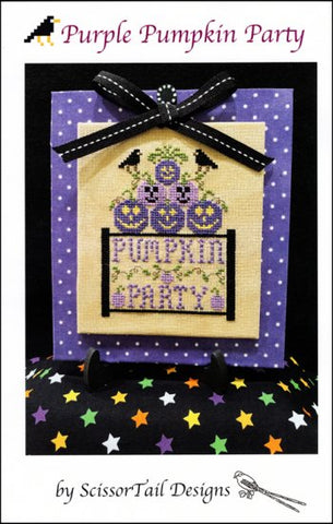 Purple Pumpkin Party By Scissor Tail Designs Counted Cross Stitch Pattern