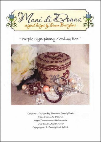 Purple Symphony Sewing Box By Mani di Donna Counted Cross Stitch Pattern