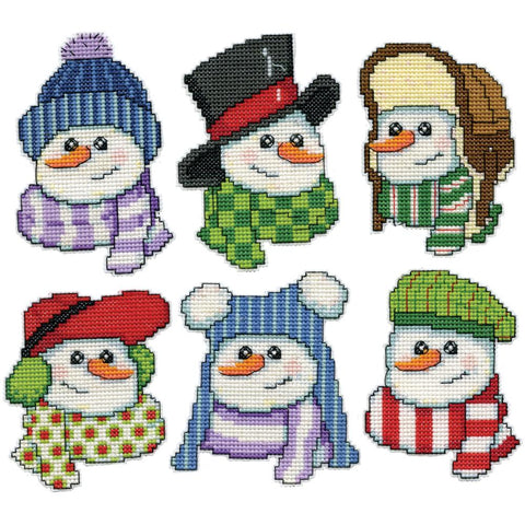 Snowmen in Hats Holiday Ornament Kit 3.5