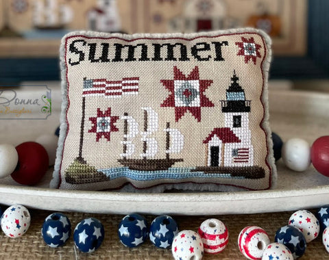 American Season Summer Pillow By Mani di Donna Counted Cross Stitch Pattern
