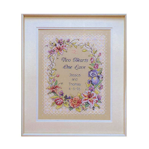 Two Hearts Wedding Record Counted Cross Stitch Kit  by Dimensions