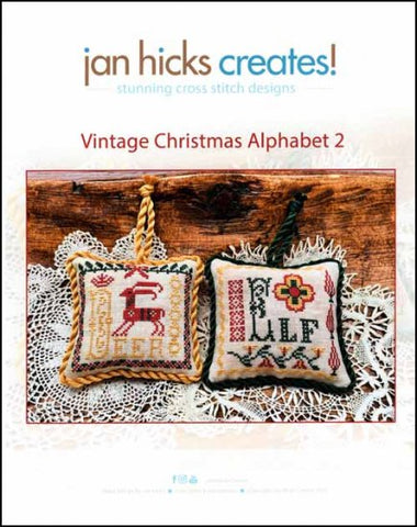 Vintage Christmas Alphabet 2 by Jan Hicks Creates Counted Cross Stitch Pattern