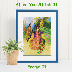 Fairy said Tom Hop on my Thumb Warwick Goble Counted Cross Stitch Chart Pattern