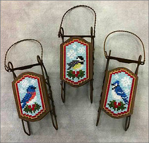Backyard Visitors Sleds by Foxwood Crossings Counted Cross Stitch Pattern