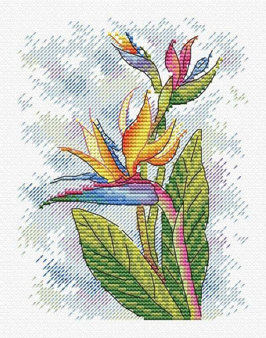 Freshness Charm Tropical Bird of Paradise Flower Counted Cross Stitch Kit from MP Studia