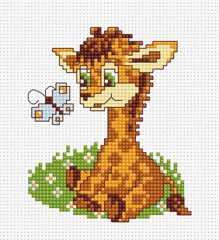 Happy Giraffe Counted Cross Stitch Kit from Luca-S