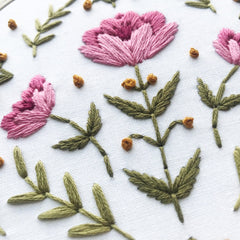 Roses Flower Embroidery Kit By Urbann Nest