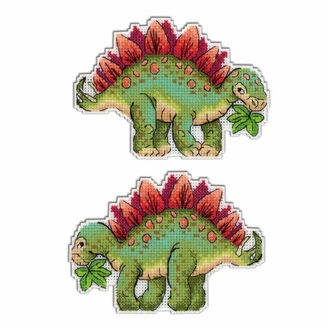Stegosaurus Double Sided Dinosaur on Plastic Canvas Counted Cross Stitch Kit from M.P. Studia
