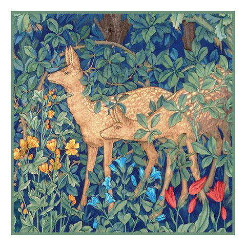 Forest Deer Design by William Morris and Company Counted Cross Stitch Pattern