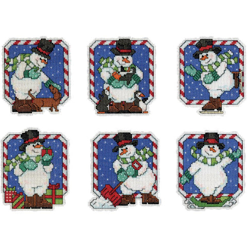 CANDY CANE SNOWMAN Holiday Ornament Kit 3.5
