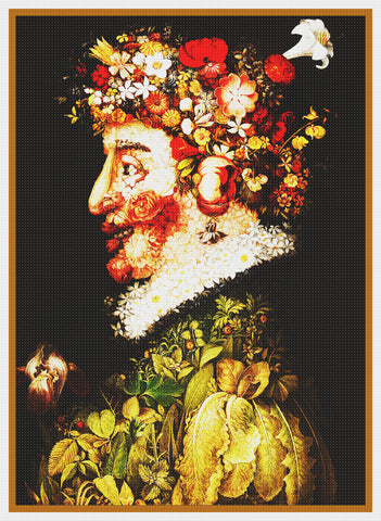 Giuseppe Arcimboldo Seasons-Spring Counted Cross Stitch Pattern