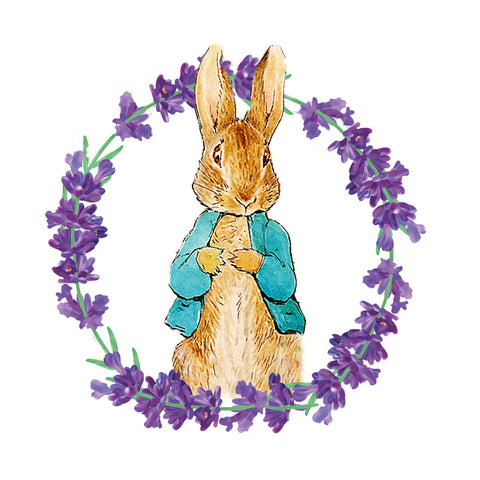 Peter Rabbit Lavender Wreath inspired by Beatrix Potter Counted Cross Stitch Pattern