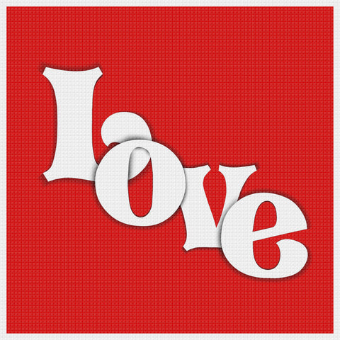 Contemporary Valentine Word Love Sew So Simple Counted Cross Stitch Pattern