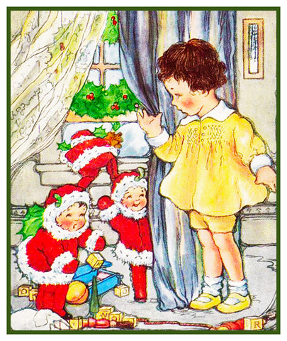 Vintage Christmas Santa Helpers Nimble Nicks #21 Counted Cross Stitch Pattern