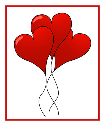 Contemporary Valentine Heart Balloons Bow Sew So Simple Counted Cross Stitch Pattern