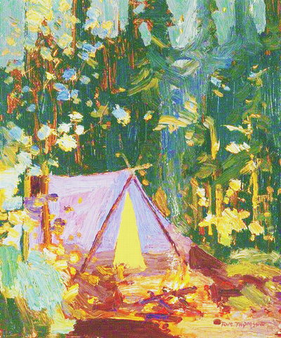Canadian Group of Seven Tom Thomson's Camping Tent Canada Landscape Counted Cross Stitch Pattern