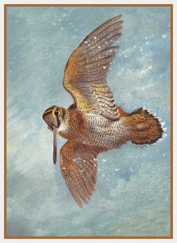 Archibald Thorburn Snipe in Flight Bird Counted Cross Stitch Pattern