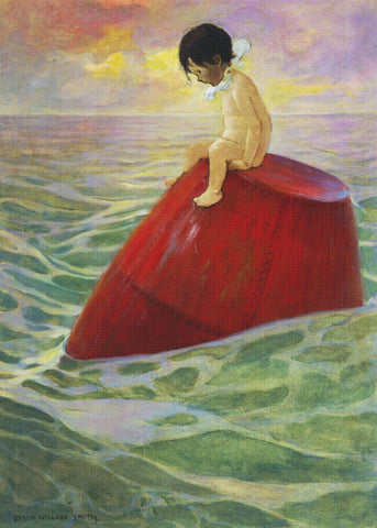 Tom Sat on a Buoy from Water Babies By Jessie Willcox Smith Counted Cross Stitch Pattern