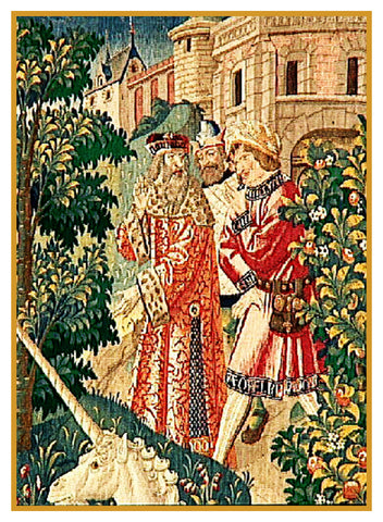 The Lords Detail From St Etienne Medieval Tapestry Counted Cross Stitch Pattern