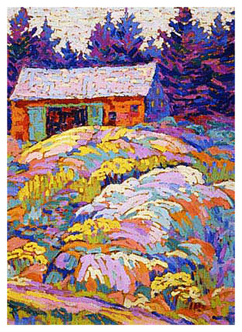 Lawren Harris's Landscape with a Barn Ontario Canada Landscape Counted Cross Stitch Pattern