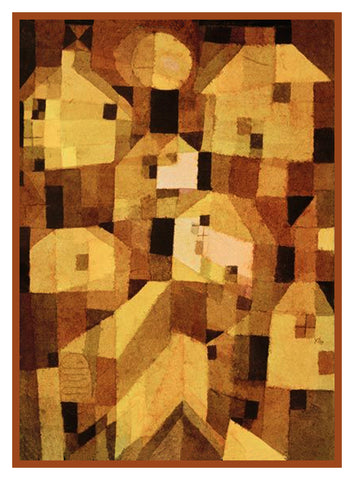 Autumnal Place by Expressionist Artist Paul Klee Counted Cross Stitch Pattern