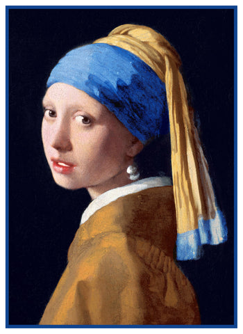 The Girl With the Pearl Earring by Johannes Vermeer Counted Cross Stitch Pattern