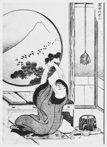 Asian Japanese View Mount Fuji Sketch Hokusai Counted Cross Stitch Chart Pattern
