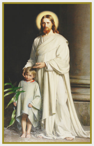 Jesus Christ and Child by Carl Bloch Counted Cross Stitch Chart Pattern