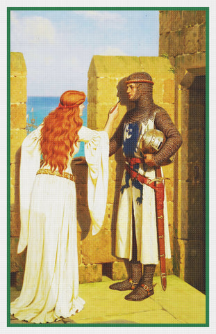 Medieval The Shadow Detail inspired by Edmund Blair Leighton Counted Cross Stitch Pattern