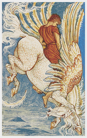 Pegasus Detail by Arts and Crafts Artist Walter Crane Counted Cross Stitch Pattern