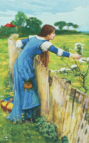 Spring Maiden inspired by John William Waterhouse Counted Cross Stitch Pattern