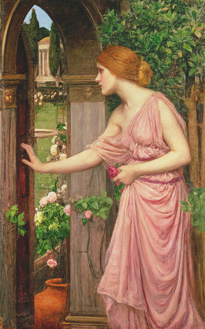PSYCHE Entering The Garden inspired by John William Waterhouse Counted Cross Stitch Pattern