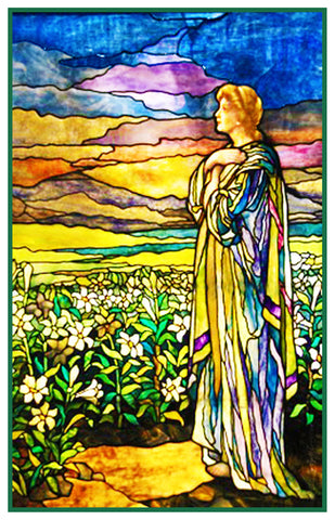 Field of Lilies inspired by Louis Comfort Tiffany  Counted Cross Stitch Pattern